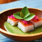 Home 17 나우루 생선 요리 - **A Nauruan Coconut Fish Delicacy**
A vibrant, mouth-watering close-up shot of Nauruan Coconut F...