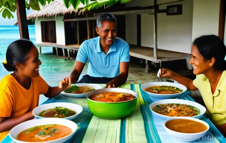 나우루 생선 요리 - **Crispy Coconut-Crusted Fish in a Tropical Setting**
    An enticing, golden-brown Nauruan Coconut-...