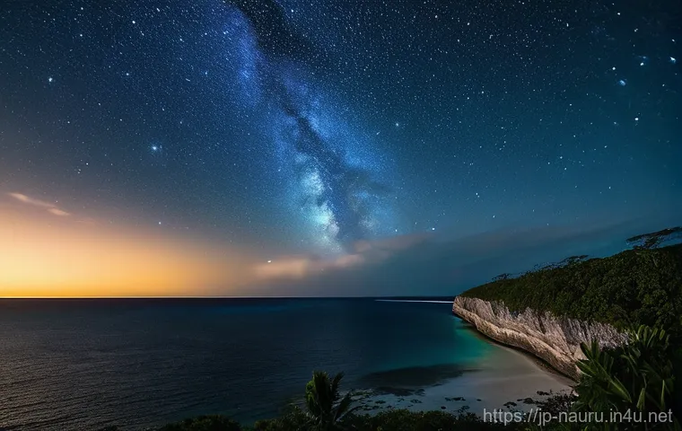 나우루 대중교통 시스템 - **Coastal Drive at Sunset on Nauru**
    A small, sturdy rental car is parked strategically on a sce...